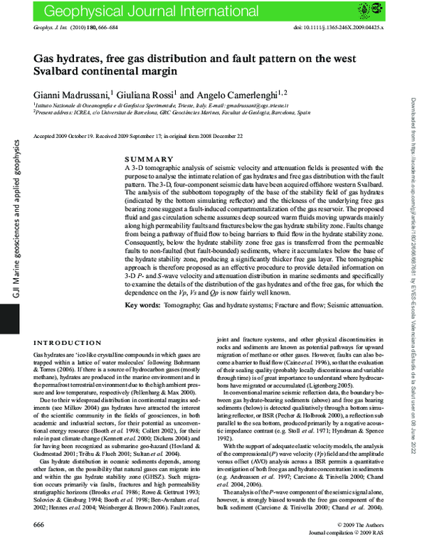 (PDF) Gas hydrates, free gas distribution and fault pattern on the west ...