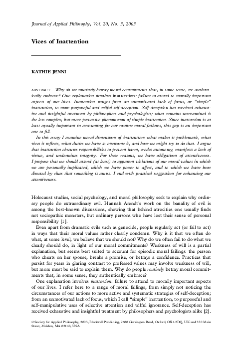 (PDF) Vices of Inattention