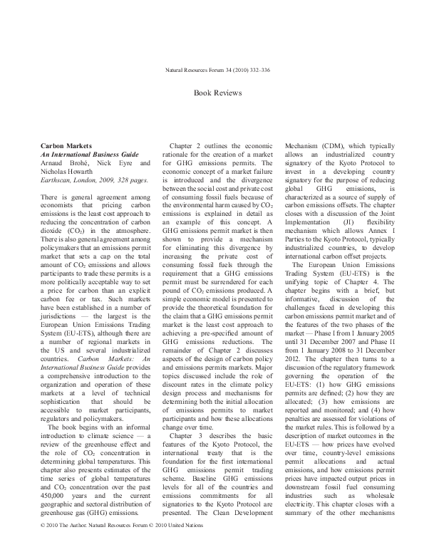 (PDF) Carbon Markets: An International Business Guide- By Arnaud Brohé ...