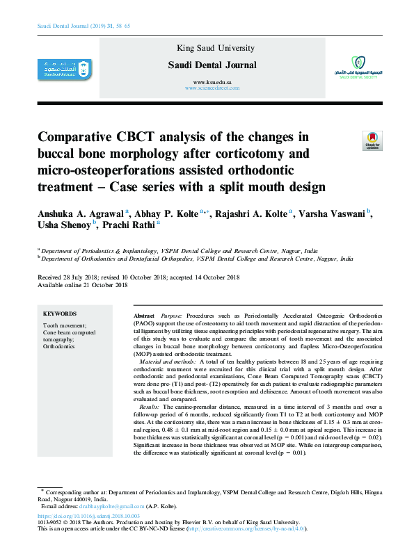 (PDF) Comparative CBCT analysis of the changes in buccal bone ...