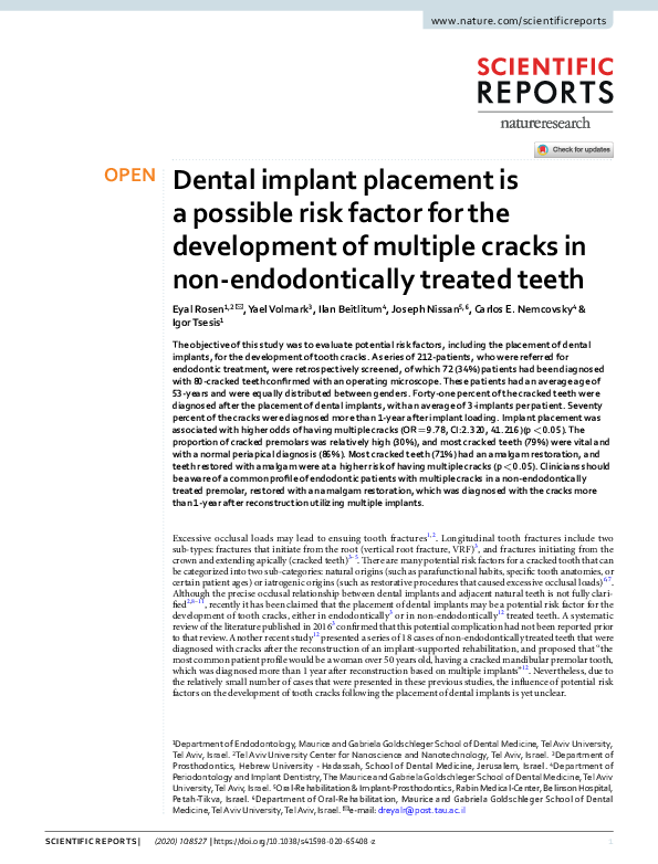 (PDF) Dental implant placement is a possible risk factor for the ...