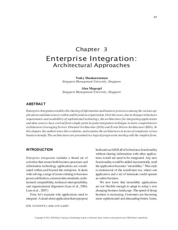 (PDF) Enterprise Integration