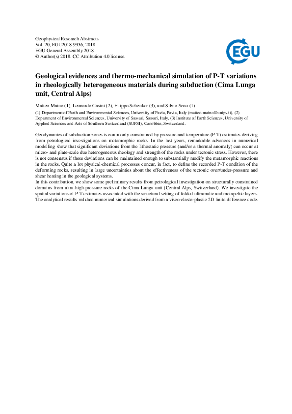 (PDF) Geological evidences and thermo-mechanical simulation of P-T ...