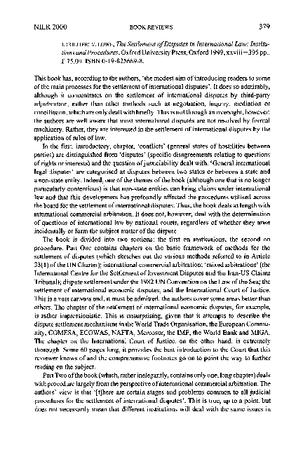 (PDF) The settlement of disputes in international law: institutions and ...