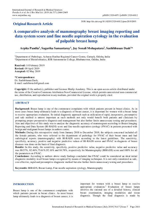(PDF) A comparative analysis of mammography breast imaging reporting ...