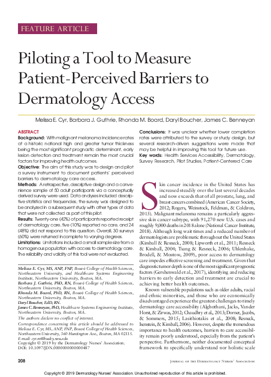 (PDF) Piloting a Tool to Measure Patient-Perceived Barriers to ...