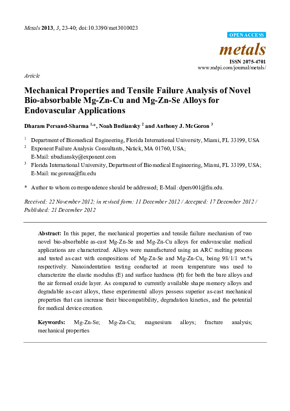 (PDF) Mechanical Properties and Tensile Failure Analysis of Novel Bio ...