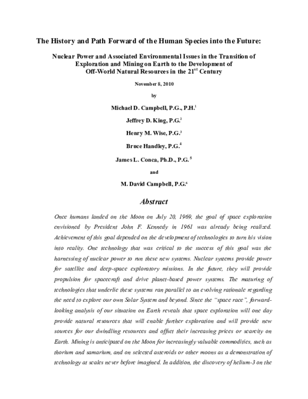 (PDF) The History and Path Forward of the Human Species into the Future ...