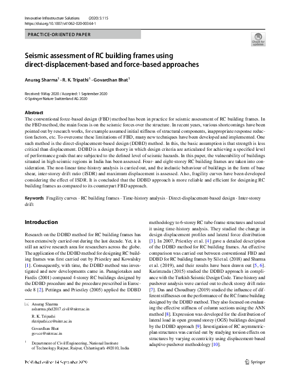 (PDF) Seismic assessment of RC building frames using direct ...