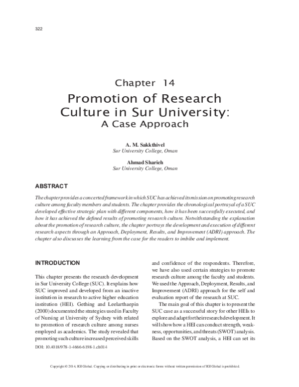 (PDF) Promotion of Research Culture in Sur University
