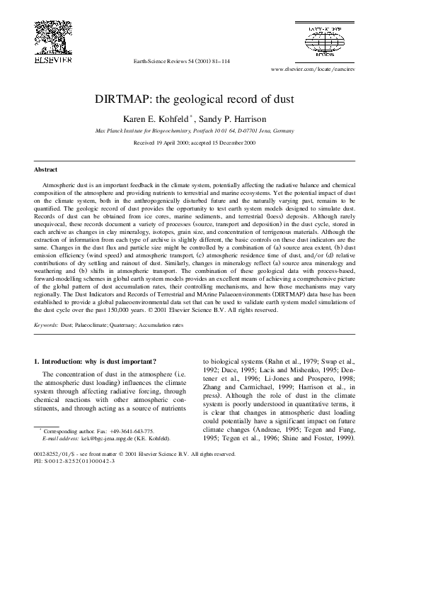 (PDF) DIRTMAP: the geological record of dust
