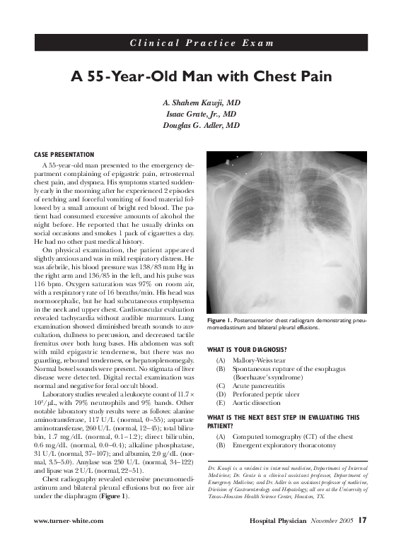 (PDF) A 50-Year-Old Man with Chest Pain