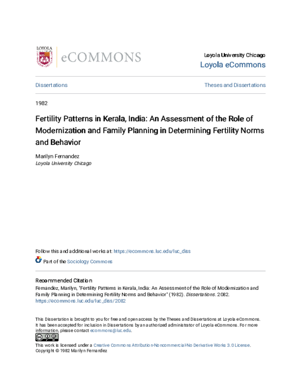 (PDF) Fertility Patterns in Kerala, India: An Assessment of the Role of ...