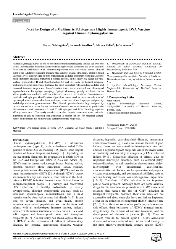 (PDF) In Silico Design of a Multimeric Polytope as a Highly Immunogenic ...
