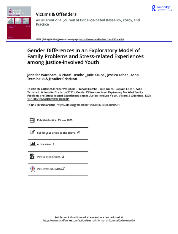 (PDF) Gender Differences in an Exploratory Model of Family Problems and ...