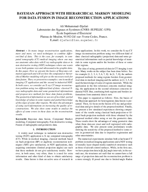 (PDF) Bayesian approach with hierarchical Markov modeling for data ...