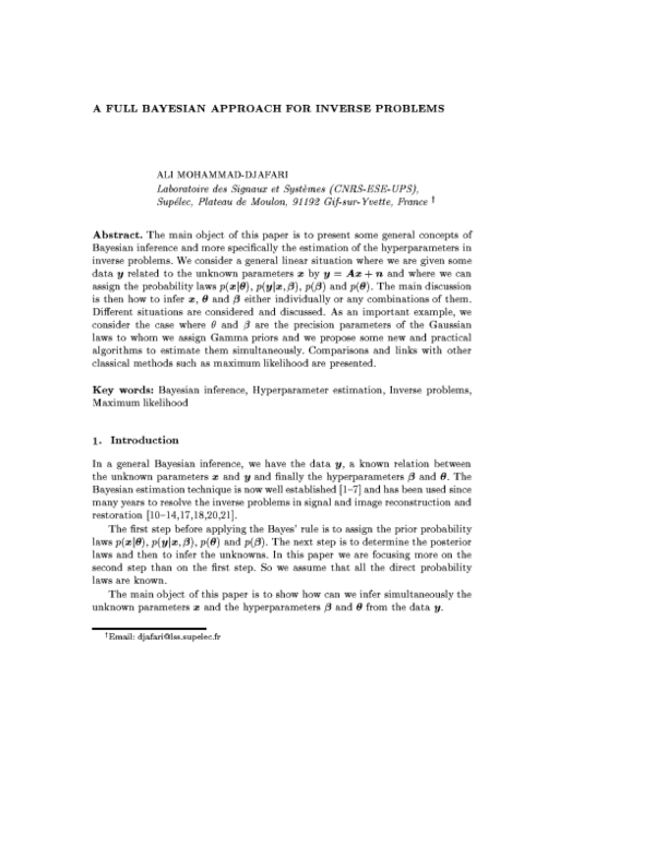 (PDF) A Full Bayesian Approach for Inverse Problems