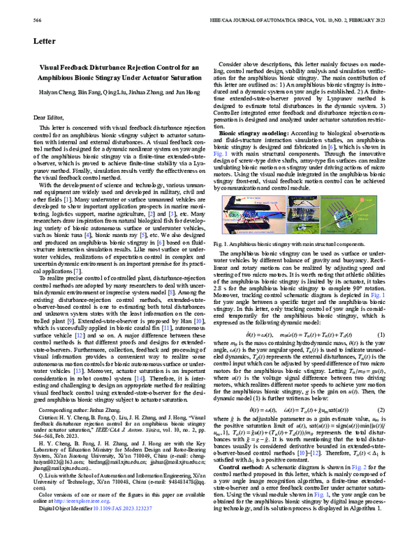 (PDF) Visual Feedback Disturbance Rejection Control for an Amphibious ...