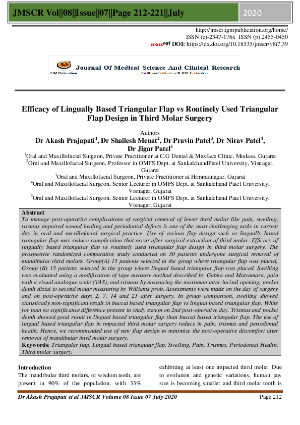 (PDF) Efficacy of Lingually Based Triangular Flap vs Routinely Used ...