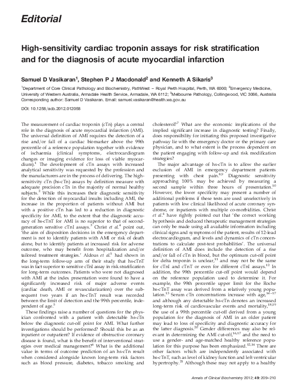 (PDF) High-sensitivity cardiac troponin assays for risk stratification ...
