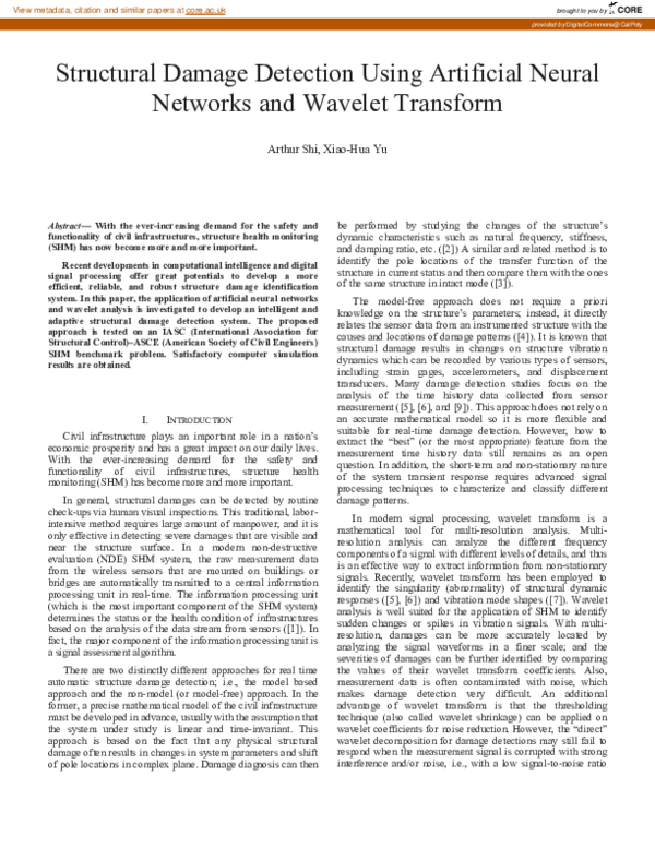 (PDF) Structural damage detection using artificial neural networks and ...