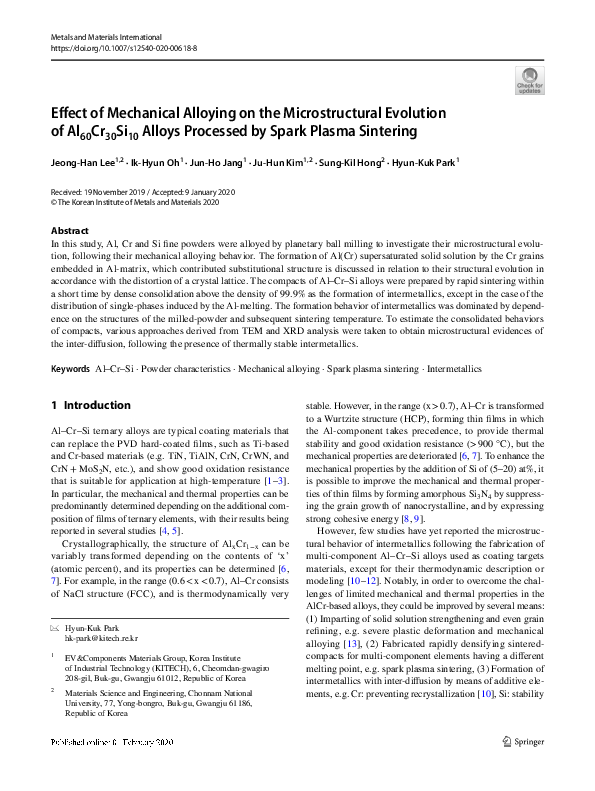(PDF) Effect of Mechanical Alloying on the Microstructure and ...