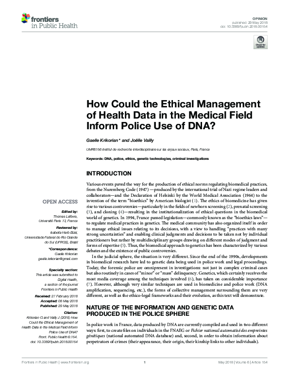 (PDF) How Could the Ethical Management of Health Data in the Medical ...