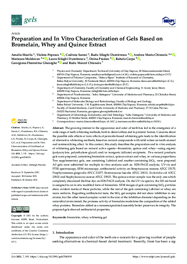 (PDF) Preparation and In Vitro Characterization of Gels Based on ...