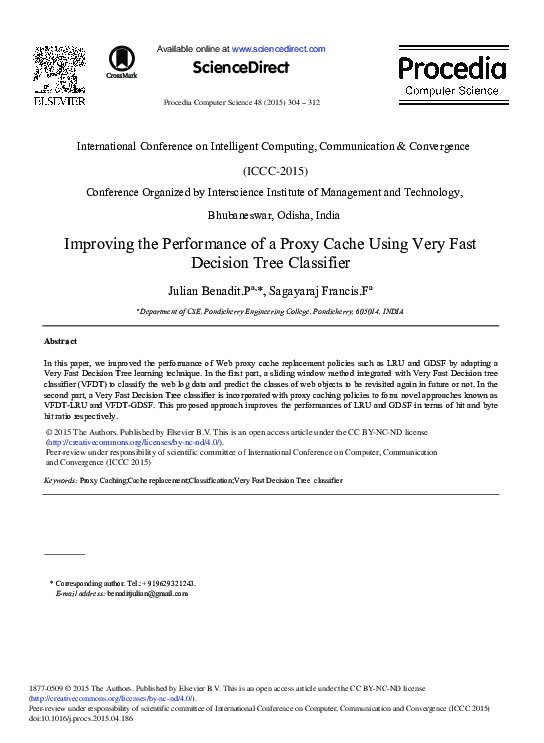 (PDF) Improving the Performance of a Proxy Cache Using Very Fast ...