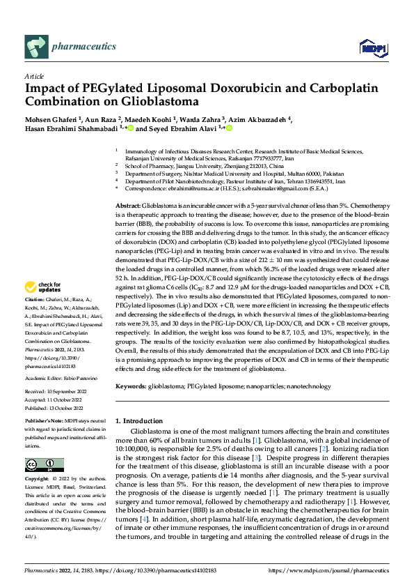 (PDF) Impact of PEGylated Liposomal Doxorubicin and Carboplatin ...