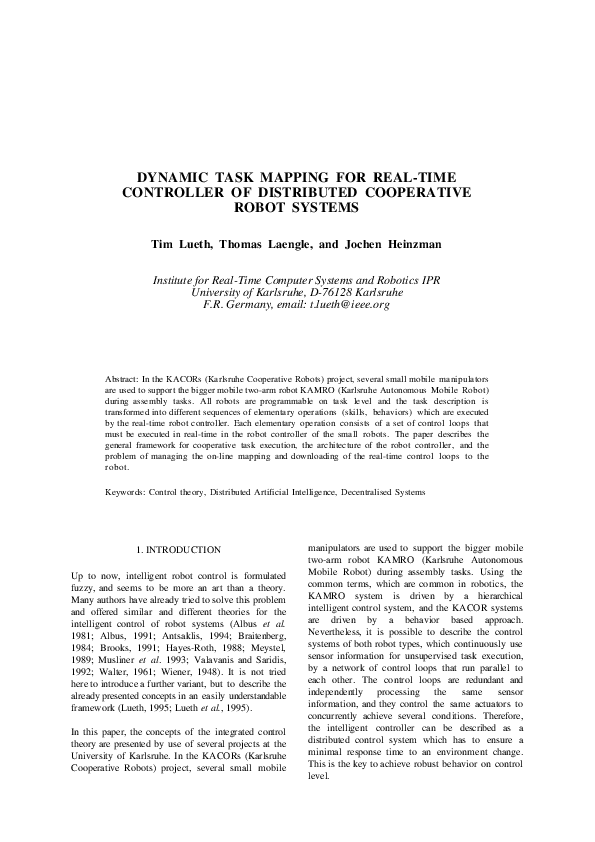 (PDF) Dynamic Task Mapping for Real-Time Controller of Distributed ...