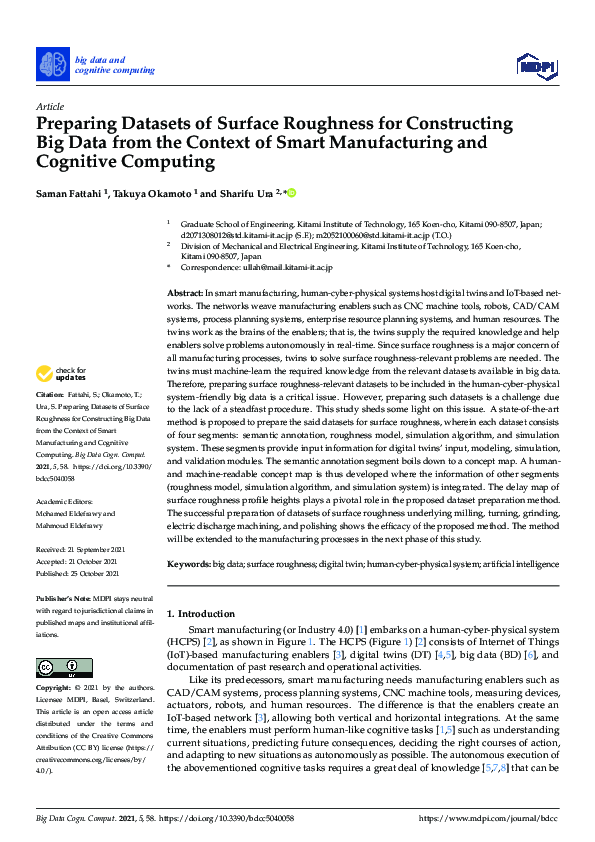 (PDF) Preparing Datasets of Surface Roughness for Constructing Big Data ...