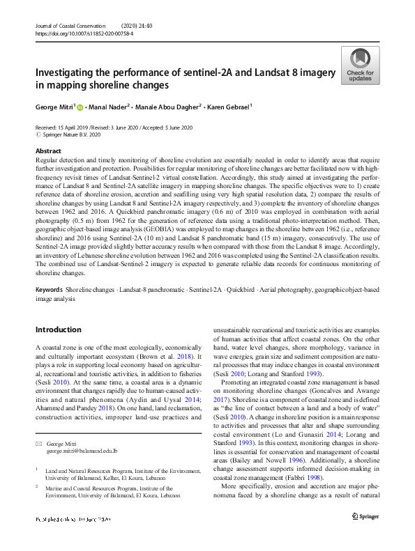 (PDF) Investigating the performance of sentinel-2A and Landsat 8 ...