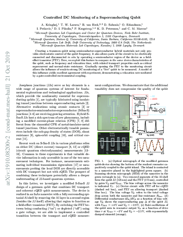 (PDF) Controlled dc Monitoring of a Superconducting Qubit