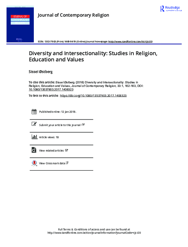 (PDF) Diversity and intersectionality : studies in religion, education ...