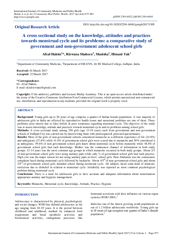 (PDF) A cross sectional study on the knowledge, attitudes and practices ...