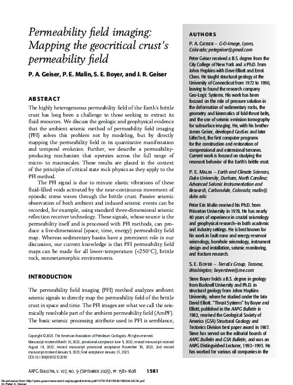 (PDF) Permeability field imaging: Mapping the geocritical crust's ...