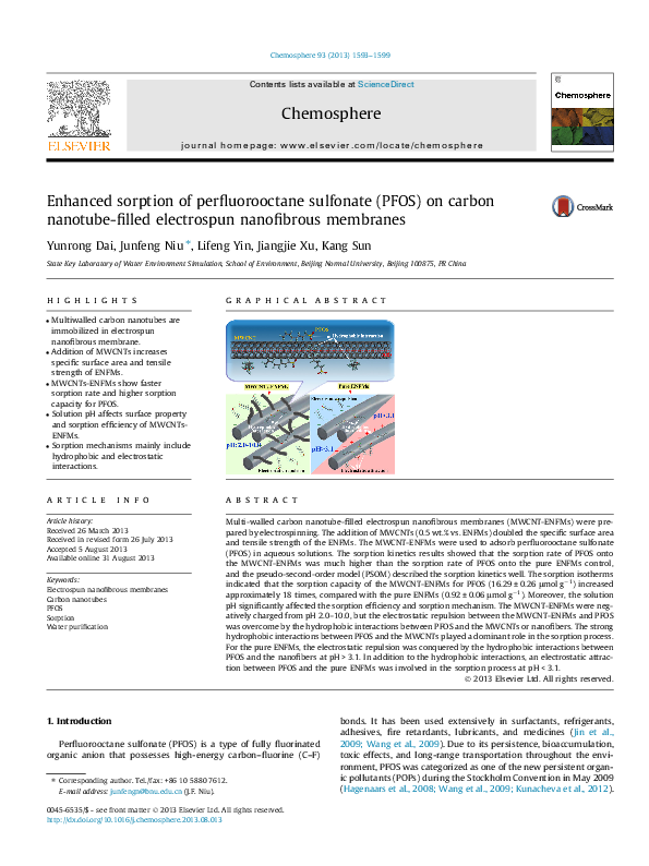 (PDF) Enhanced sorption of perfluorooctane sulfonate and Cr(VI) on ...