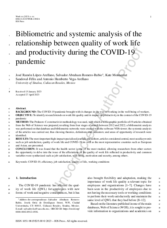 (PDF) Bibliometric and systemic analysis of the relationship between ...