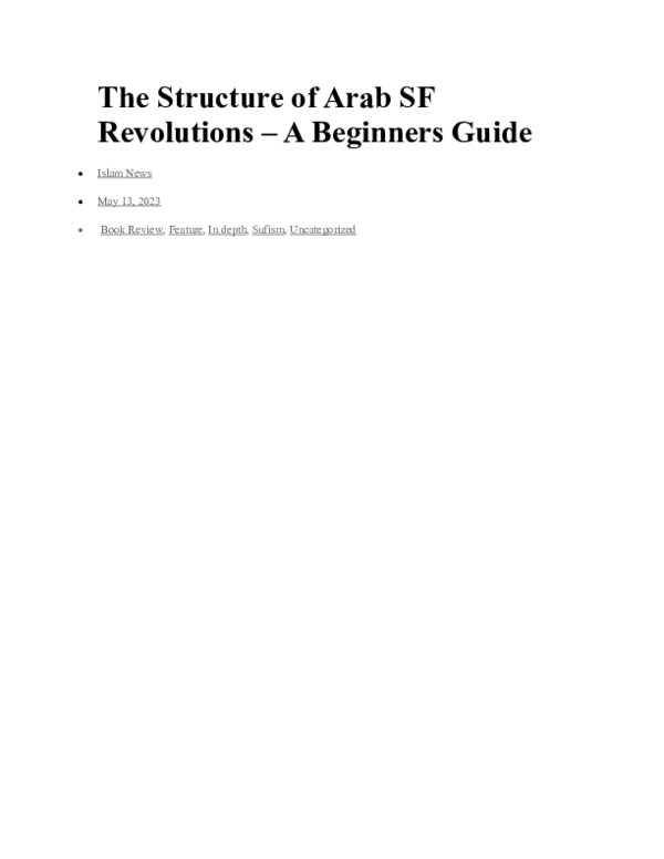 (DOC) The Structure of Arab SF Revolutions -A Beginners Guide