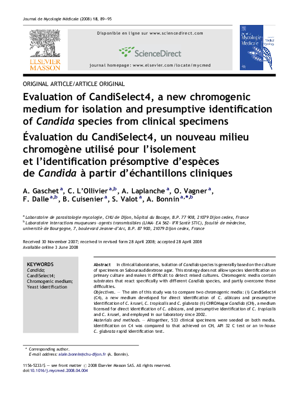 (PDF) Evaluation of CandiSelect4, a new chromogenic medium for ...