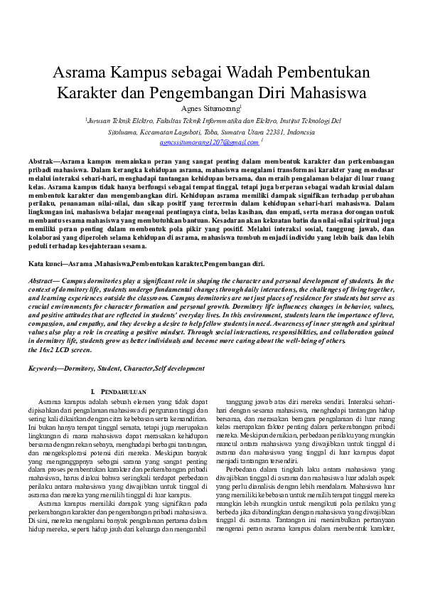 pembentukan karakter di kampus mahasiswa muda