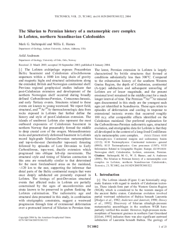 (PDF) The Silurian to Permian history of a metamorphic core complex in ...