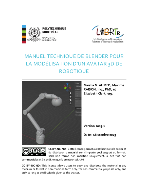 (PDF) Manuel technique de Blender pour la modélisation d'un avatar 3D ...