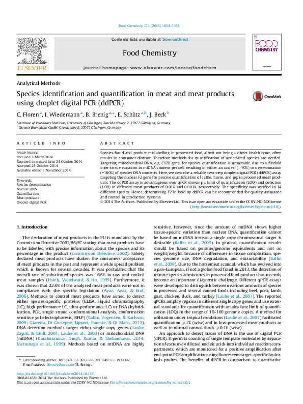 (PDF) Species identification and quantification in meat and meat ...