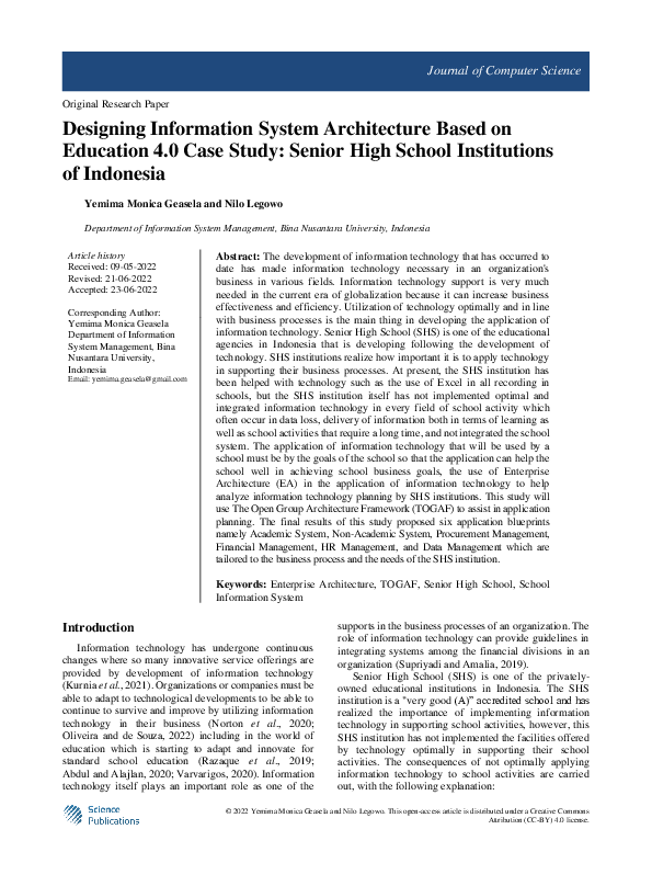 (PDF) Designing Information System Architecture Based on Education 4.0 ...