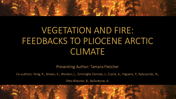 (PDF) Vegetation and Fire: Feedbacks to Pliocene Arctic Climate