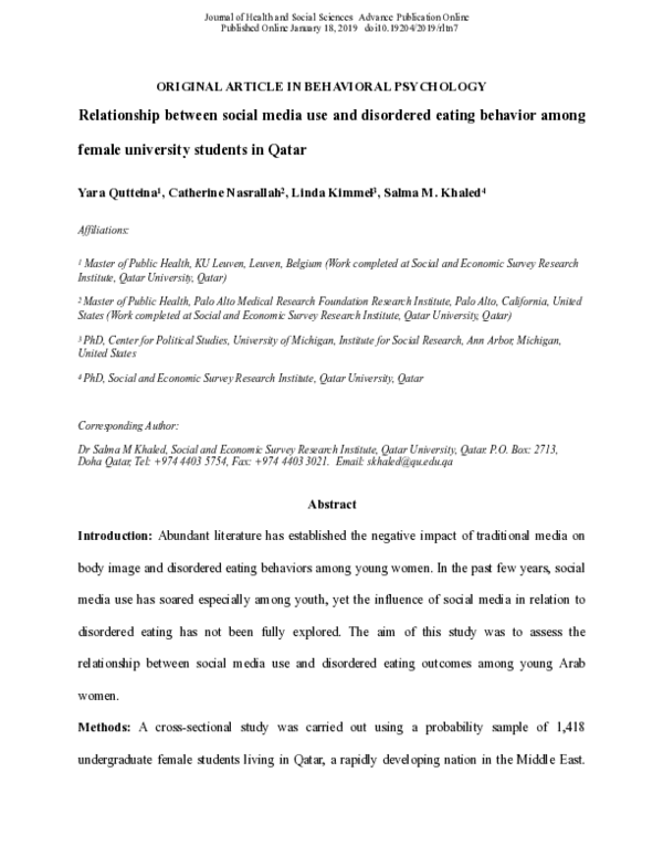 (PDF) IN BEHAVIORAL PSYCHOLOGY: Relationship between social media use ...