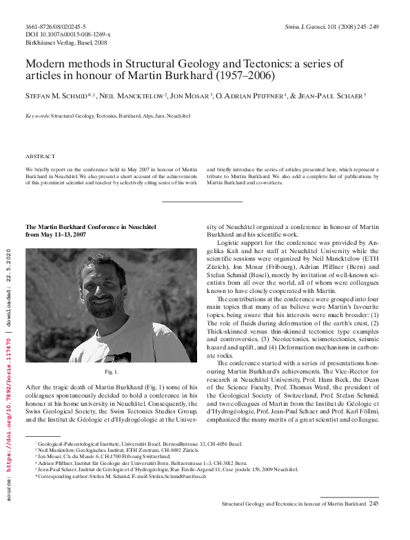 (PDF) Modern methods in Structural Geology and Tectonics: a series of ...