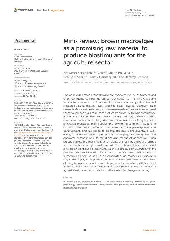 (PDF) Mini-Review: brown macroalgae as a promising raw material to ...